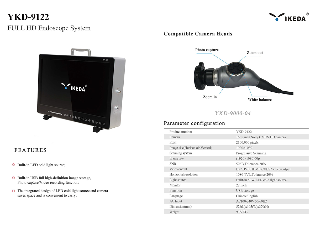 YKD-9122 Full HD Endoscope Camera