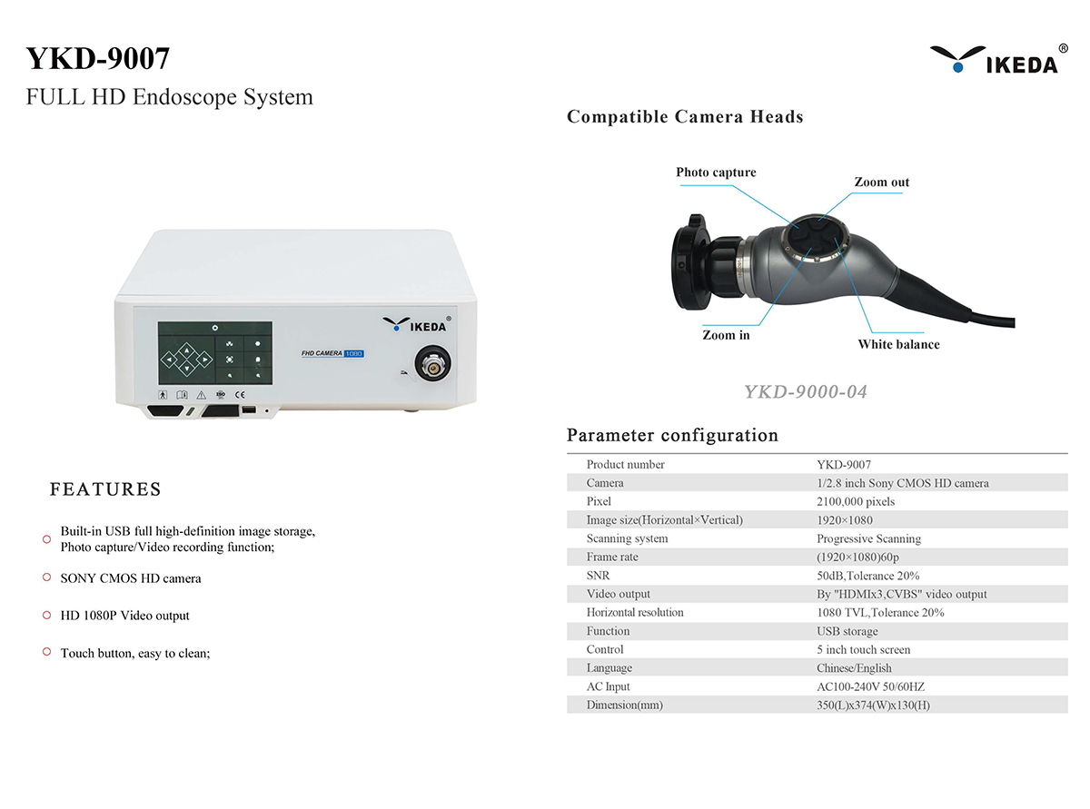 YKD-9007 Medical Full HD Endoscope Camera