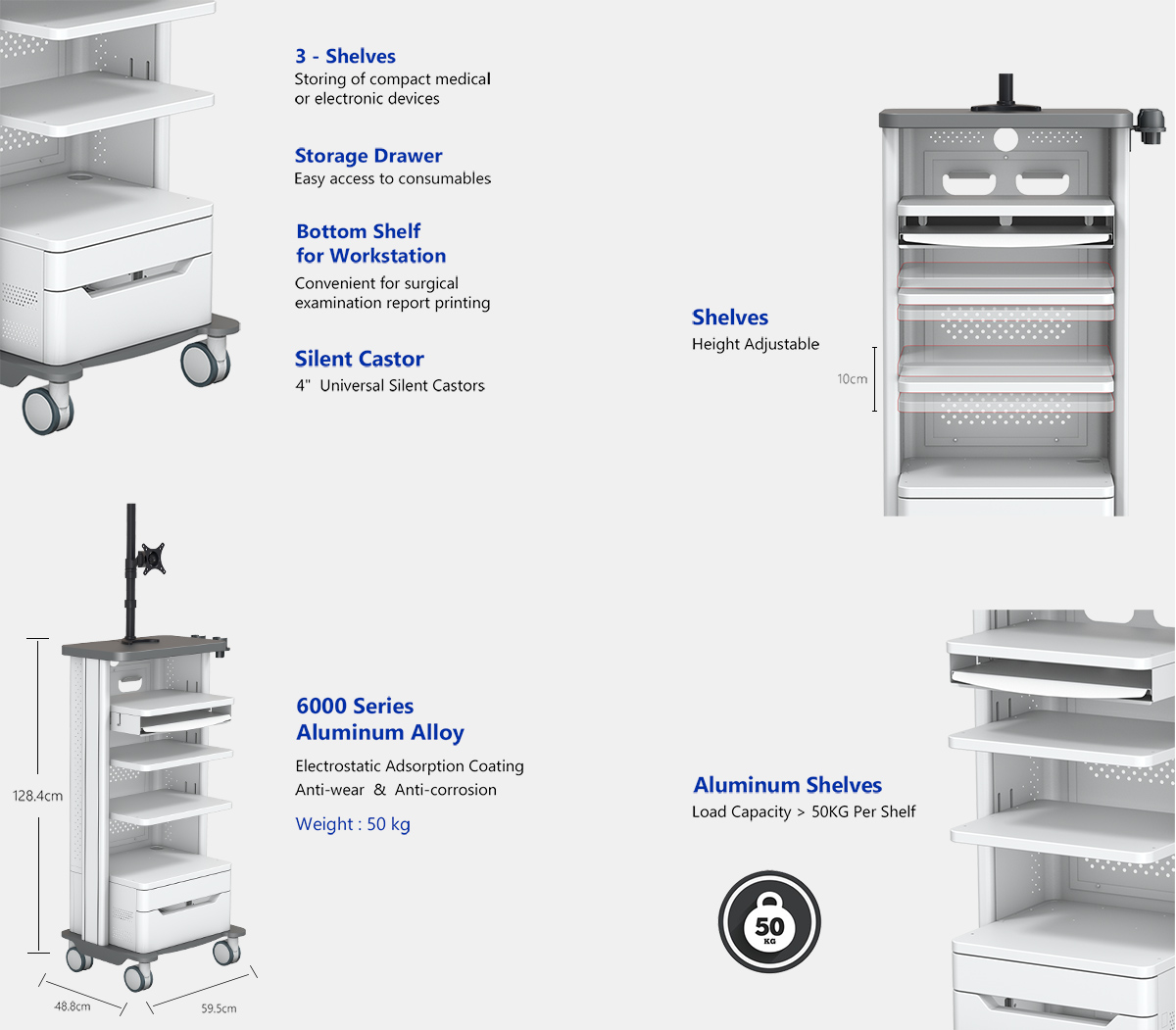 YKD-2101 Medical Endoscopy Trolley