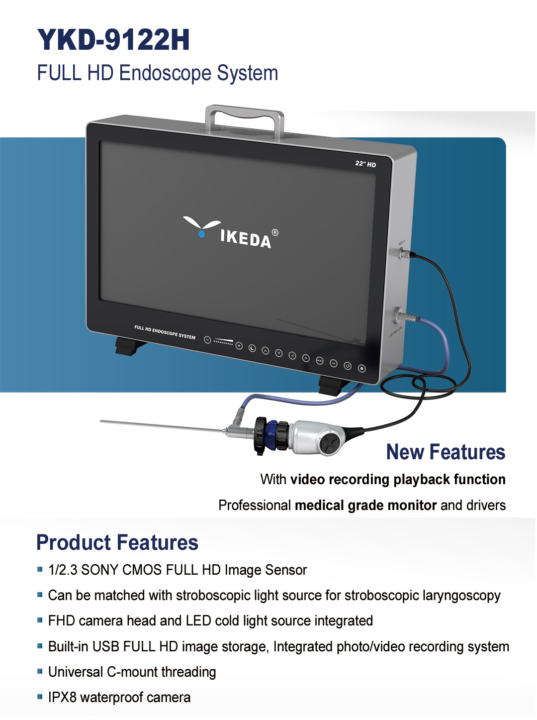 YKD-9122-H All-in-one Endoscope Camera System