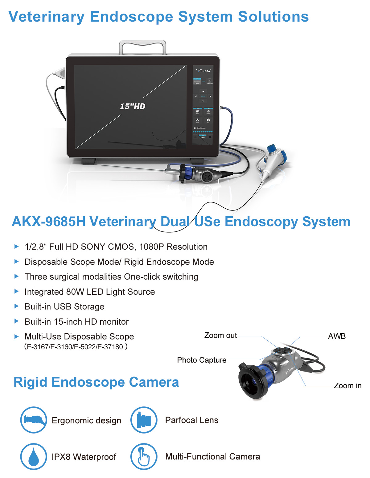 AKX-9285H Veterinary Endoscope System