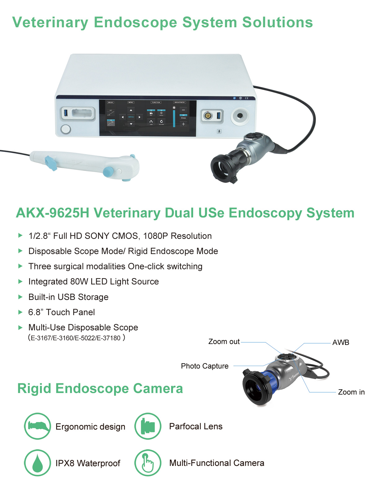 AKX-9625H Veterinary Video Endoscopy system